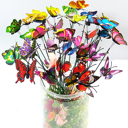 Butterfly Plastic Decorative Garden Stake WG47553-02-1