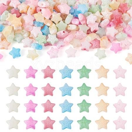 300Pcs Crackle Opaque Acrylic Beads OACR-TA0004-60-1