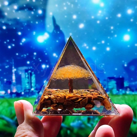 Orgonite Pyramid with Tree Resin Energy Generators PW-WG52F5B-05-1