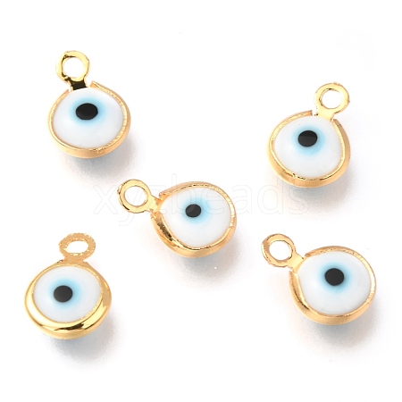 Handmade Evil Eye Lampwork Charms KK-F764-13G-06-1