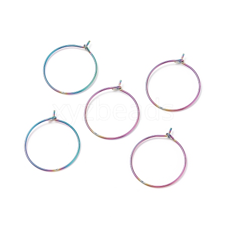 Ion Plating(IP) 316 Surgical Stainless Steel Hoop Earrings Findings STAS-F149-32M-E-1