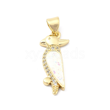 Brass Micro Pave Clear Cubic Zirconia Pendants KK-A221-15A-G-1