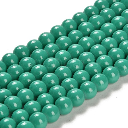 Painted Glass Beads Strands X-DGLA-S071-8mm-B31-1