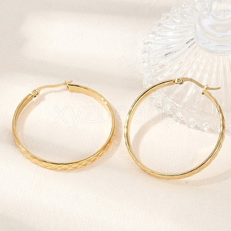 Ion Plating(IP) 304 Stainless Steel Hoop Earrings EJEW-L215-15G-1
