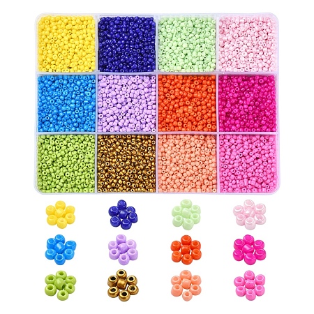 226.8g 12 Color 12/0 Baking Paint Glass Seed Beads SEED-YW0001-78-1
