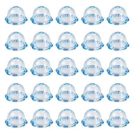 30Pcs UV Plating Acrylic Bead Caps PACR-TA0001-20B-1