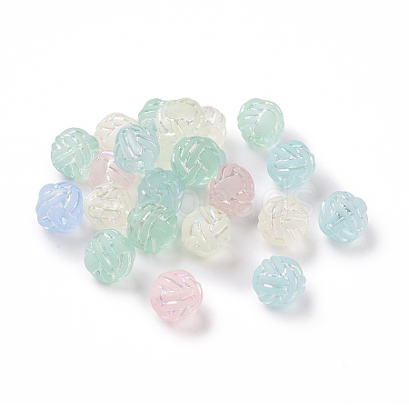 Transparent Frosted Acrylic Beads OACR-P013-36M-1