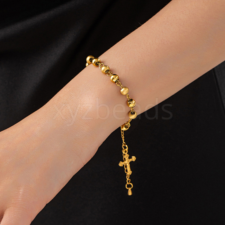 Stainless Steel Cross Charm Bracelets UI4243-1