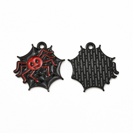 Rack Plating Halloween Alloy Enamel Pendants FIND-G054-16EB-01-1