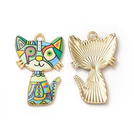 Alloy Enamel Pendants ENAM-M046-10G-K-1