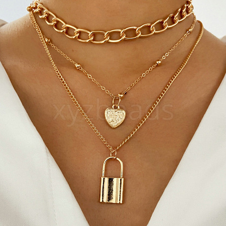 Alloy Pendant Layered Chain Necklaces for Women WGC39CD-23-1