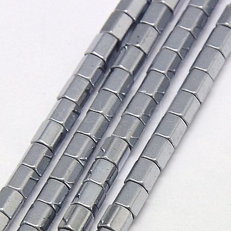 Electroplate Non-magnetic Synthetic Hematite Beads Strands G-J166-3x3mm-06-1