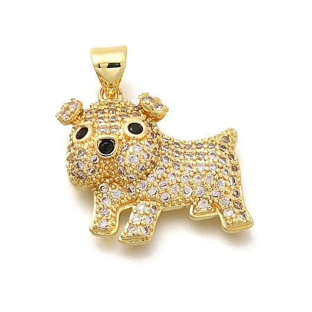 Rack Plating Brass Micro Pave Cubic Zirconia Enamel Pendants KK-L226-032G-02-1