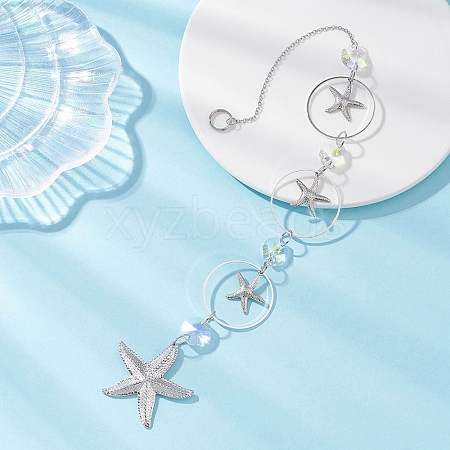 Glass Hanging Suncatchers HJEW-JM04584-1