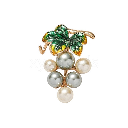 Grape Zinc Alloy Enamel Brooches PW-WGCF738-01-1