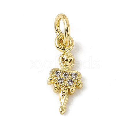 Brass Micro Pave Cubic Zirconia Charms ZIRC-F132-11G-1