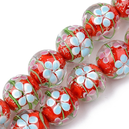 Handmade Lampwork Beads Strands LAMP-N021-008-1