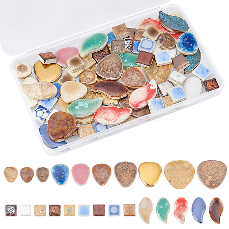 SUPERFINDINGS 54Pcs Porcelain Cabochons Mosaic Pieces Sets PORC-FH0001-07-1