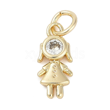 Rack Plating Brass Micro Pave Cubic Zirconia Pendant LS-KK-H509-41G-02-1