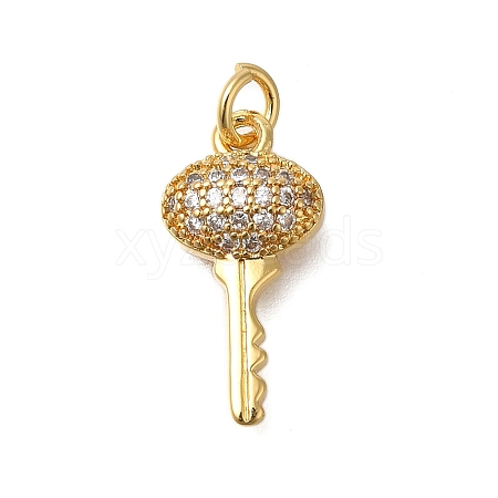 Rack Plating Brass Micro Pave Cubic Zirconia Pendants ZIRC-F142-12C-G-1