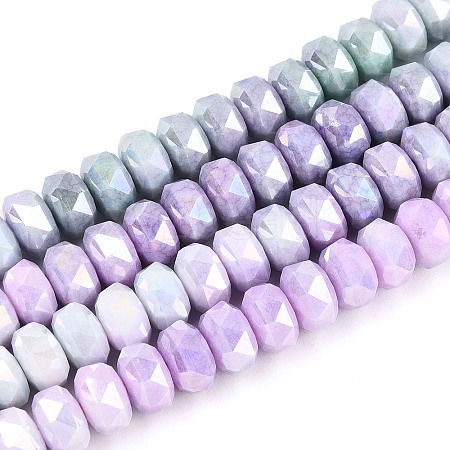 Anti-Tarnish Electroplate Glass Beads Strands GLAA-T025-8mm-11E-1