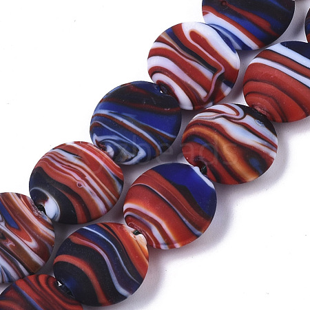 Handmade Frosted Lampwork Beads Strands LAMP-T007-09A-1