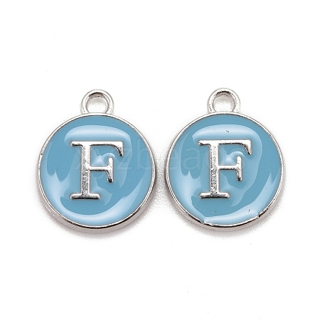 Platinum Plated Alloy Enamel Charms X-ENAM-S118-04F-P-1