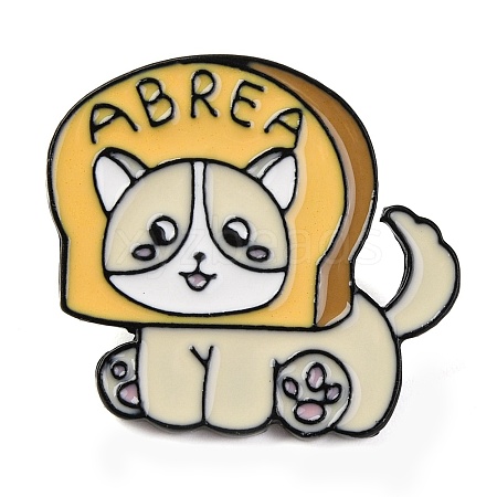 Cartoon Bread Cat Enamel Pins JEWB-S024-04B-1