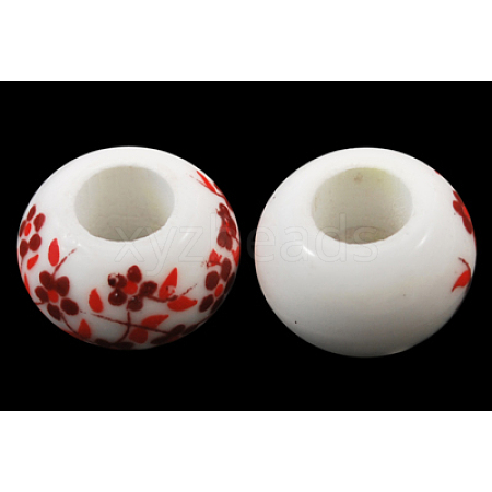 Handmade Porcelain European Beads X-CF265Y-1