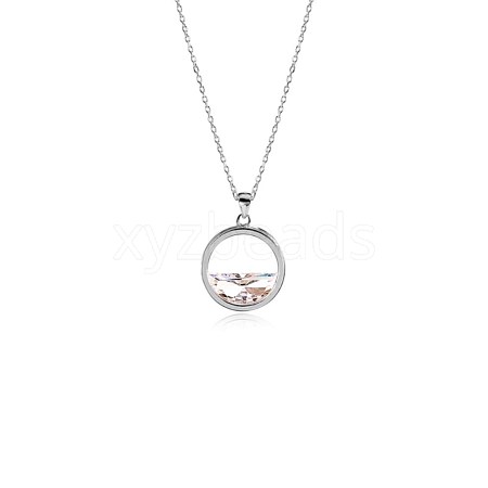 Circle Shape Brass Pendants Necklaces SJEW-BB63519-A-1