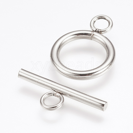 Tarnish Resistant 304 Stainless Steel Toggle Clasps STAS-F114-04P-D-1