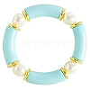 Fashionable Women's Chunky Curved Acrylic Tube Beads Stretch Bracelets AP8792-5-1