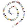 3 Strands Flat Round Handmade Millefiori Glass Beads Strands LAMP-LT0001-15A-6