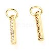 Brass Micro Pave Cubic Zirconia Charms ZIRC-O037-03G-2