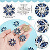 AHADERMAKER 6Pcs 1-Hole Alloy Rhinestone Shank Buttons BUTT-GA0001-15B-2