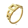 Textured Hollow Rectangle 304 Stainless Steel Finger Ring for Women RJEW-L126-11B-G-4