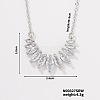 Stylish and Cute Petal Brass Clear Cubic Zirconia Pendant Necklace with Cable Chain for Women Girl EA4180-1-1