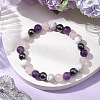 Natural & Synthetic Mixed Gemstone Beads Thread Stretch Bracelets for Women BJEW-JB11250-1