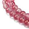 Frosted Transparent Glass Bead Strands GLAA-P065-6mm-09-4