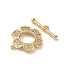 Brass Micro Pave Clear Cubic Zirconia Toggle Clasps KK-D504-08G-3
