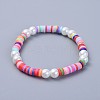 Handmade Polymer Clay Heishi Beads Kids Stretch Bracelets BJEW-JB04326-M-2