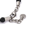 Natural Lava Rock & Synthetic Magnetic Hematite Anchor Beaded Bracelet BJEW-P339-01P-06-3