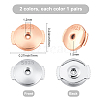 CREATCABIN 2 Pairs 2 Colors Sterling Silver Ear Nuts STER-CN0001-14B-2