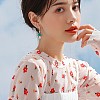 Enamel Mushroom Dangle Stud Earrings JE987B-4