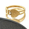 Textured Heart 304 Stainless Steel Finger Ring for Women RJEW-L126-14B-G-2