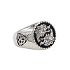 Wolf Pattern 304 Stainless Steel Finger Rings for Men FS-WGA3424-04-3