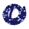 Frosted Transparent Glass Beads Strands GLAA-T032-T6mm-MBB15-2