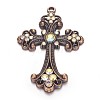 Alloy Rhinestone Big Pendants RB-J141-28R-NF-1