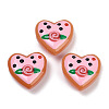 Handmade Heart Lampwork Beads Strands LAMP-P069-04B-07-2