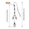 Natural Amethyst Round Beads & Alloy Angel Bookmarks AJEW-TA00053-2